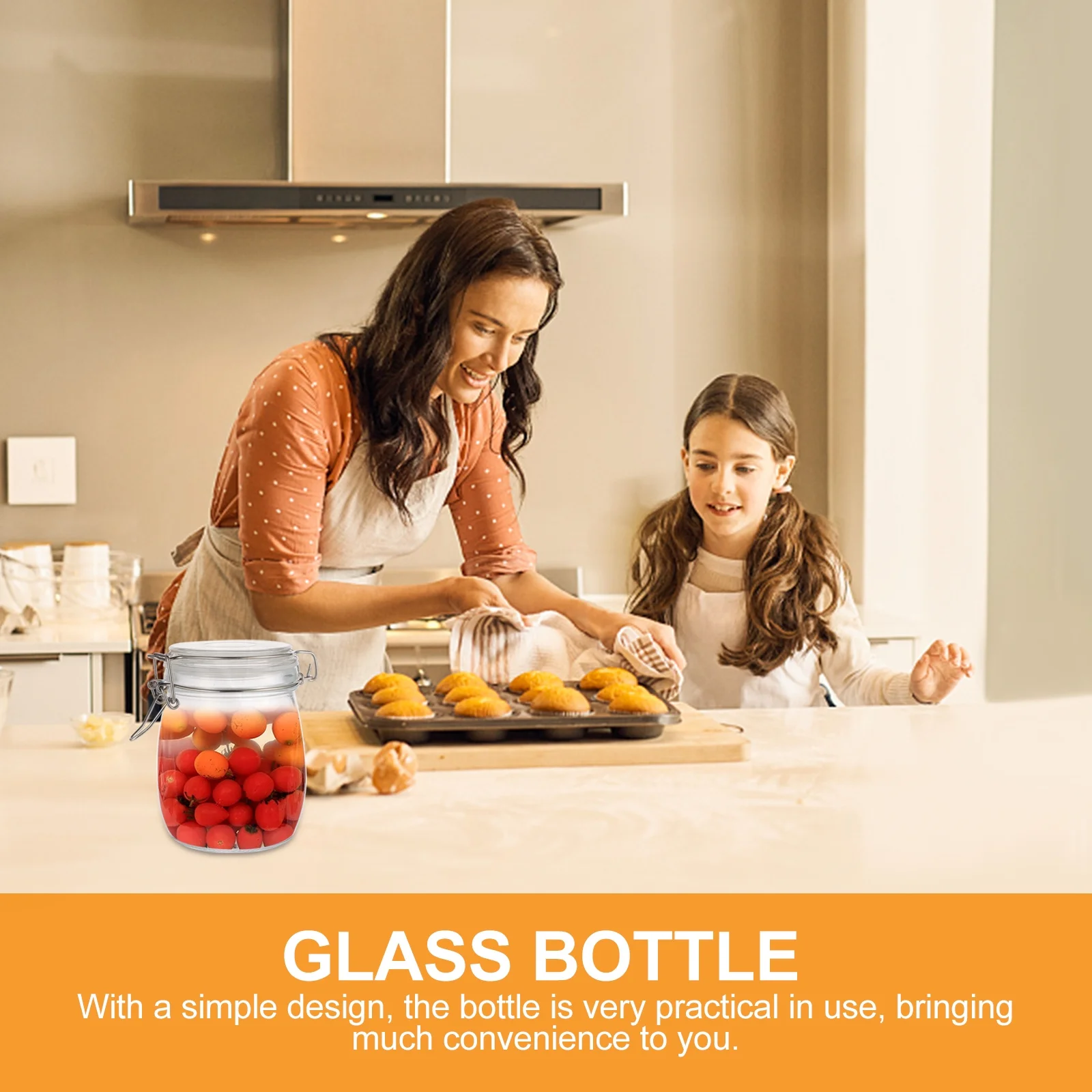 

1Pcs Glass Storage Jar Clear Airtight Food Container for Pantry Tea Sugar Salt Nuts Cereal Coffee Beans Kitchen Organization Jar