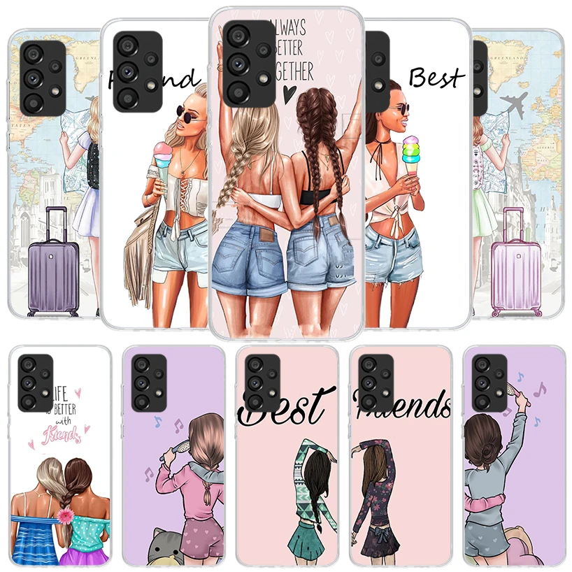 Girls Best Friends Forever BFF Phone Case For Samsung A15 A25 A35 A55 A14 A24 A34 A54 A13 A23 A33 A53 A12 A52 A32 A22 A42 A05S A