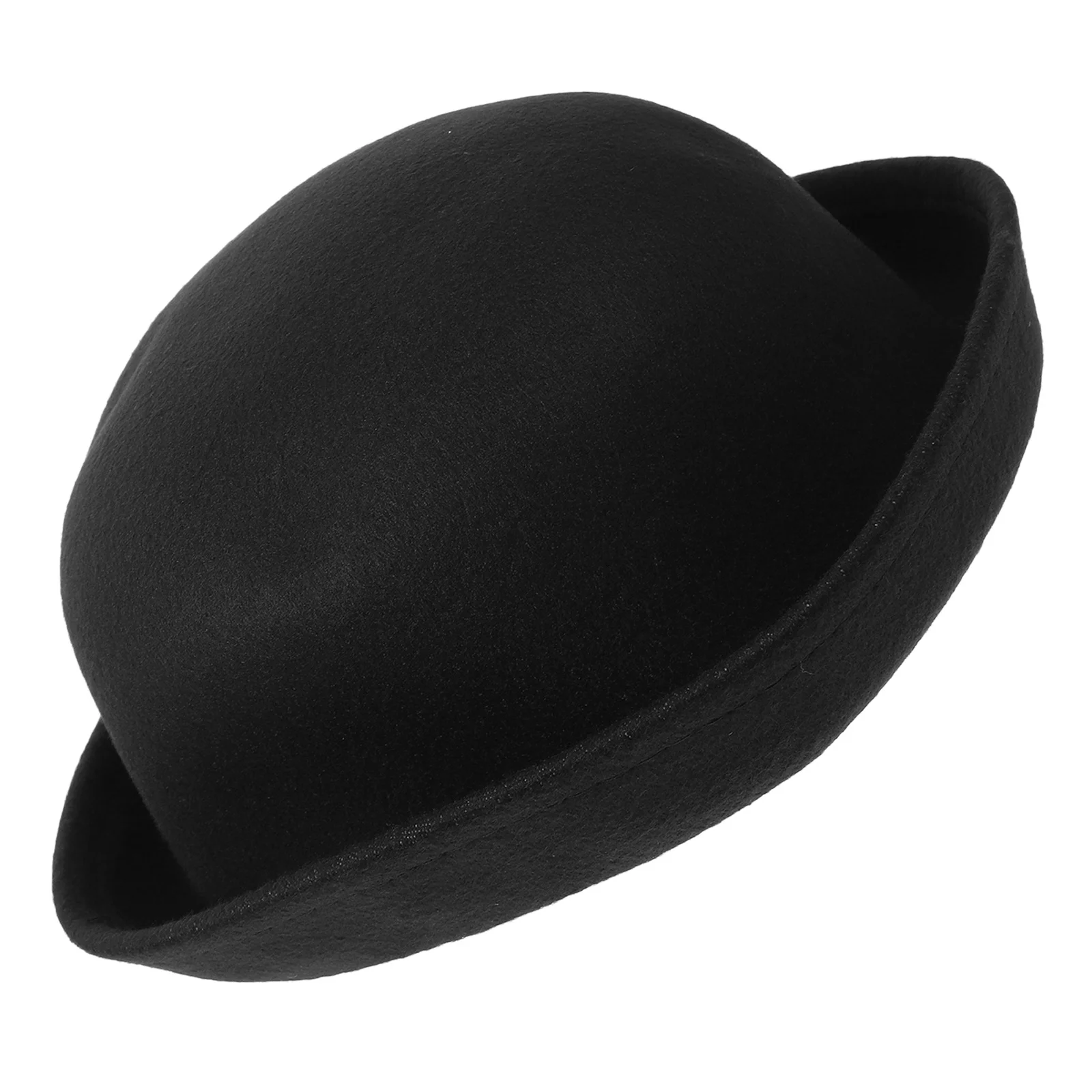

Woolen Beret Hat Black For Women Roll-Up Brim Warm Winter Autumn Lady Dome Cap Fashion Bowler Party Hats Accessory