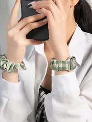 Scrunchie Strap for Apple Watch Band ultra 2 49mm 45mm 41mm 44mm 38-42-40mm Elastic nylon Bracelet iwatch series 9 8 7 6 5 4 SE