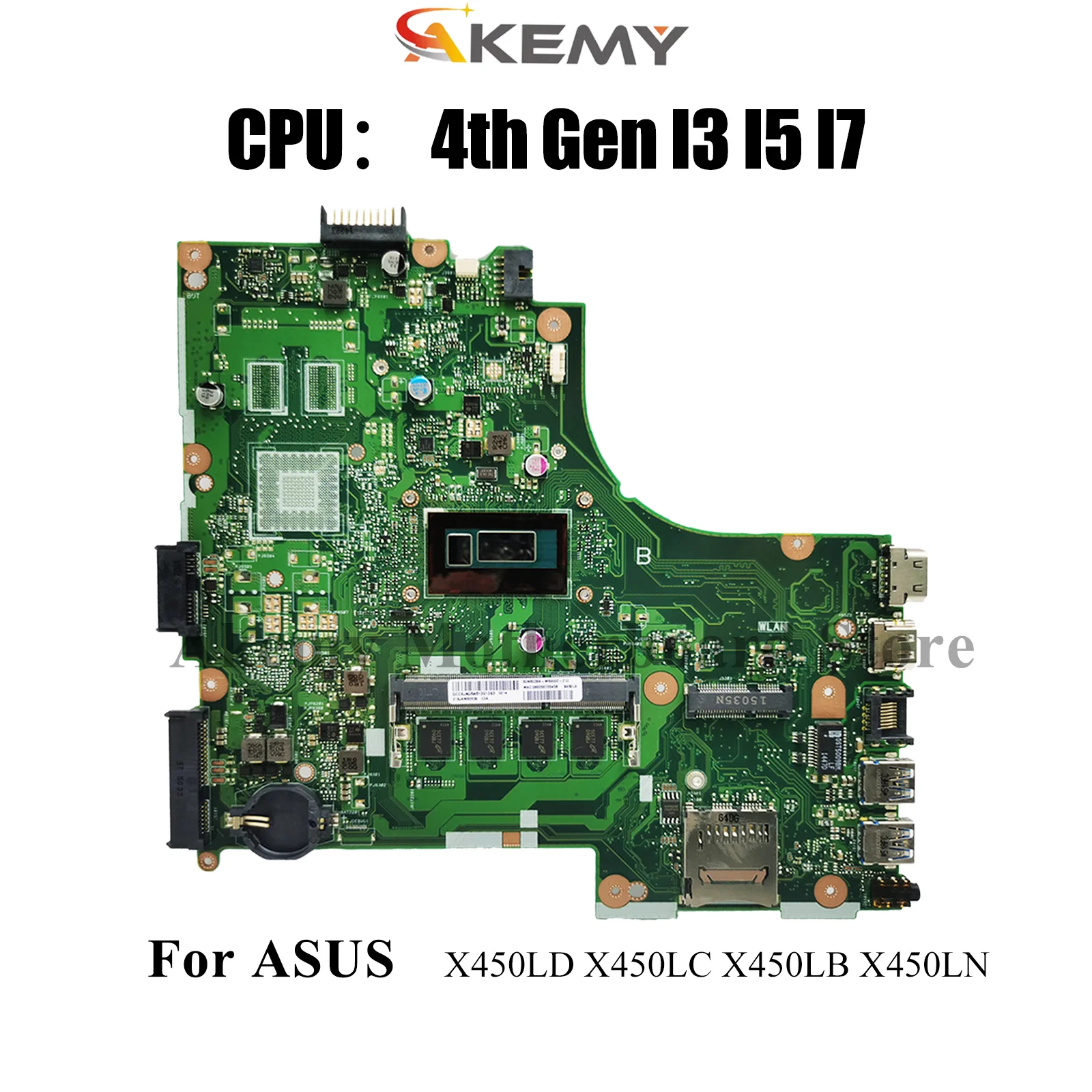 

X450LA Материнская плата для ноутбука ASUS X450LD K450L VM480L X450LC R412L Y481L R409L W418L X450LN X450LB X450L Материнская плата I3 I5 I7 CPU
