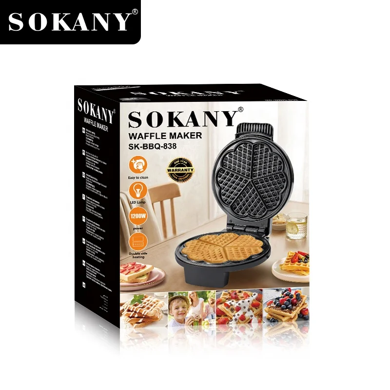 Sokany-minimáquina para hacer rosquillas, microondas, tostado sándwich, máquina de gofres para el desayuno, 838