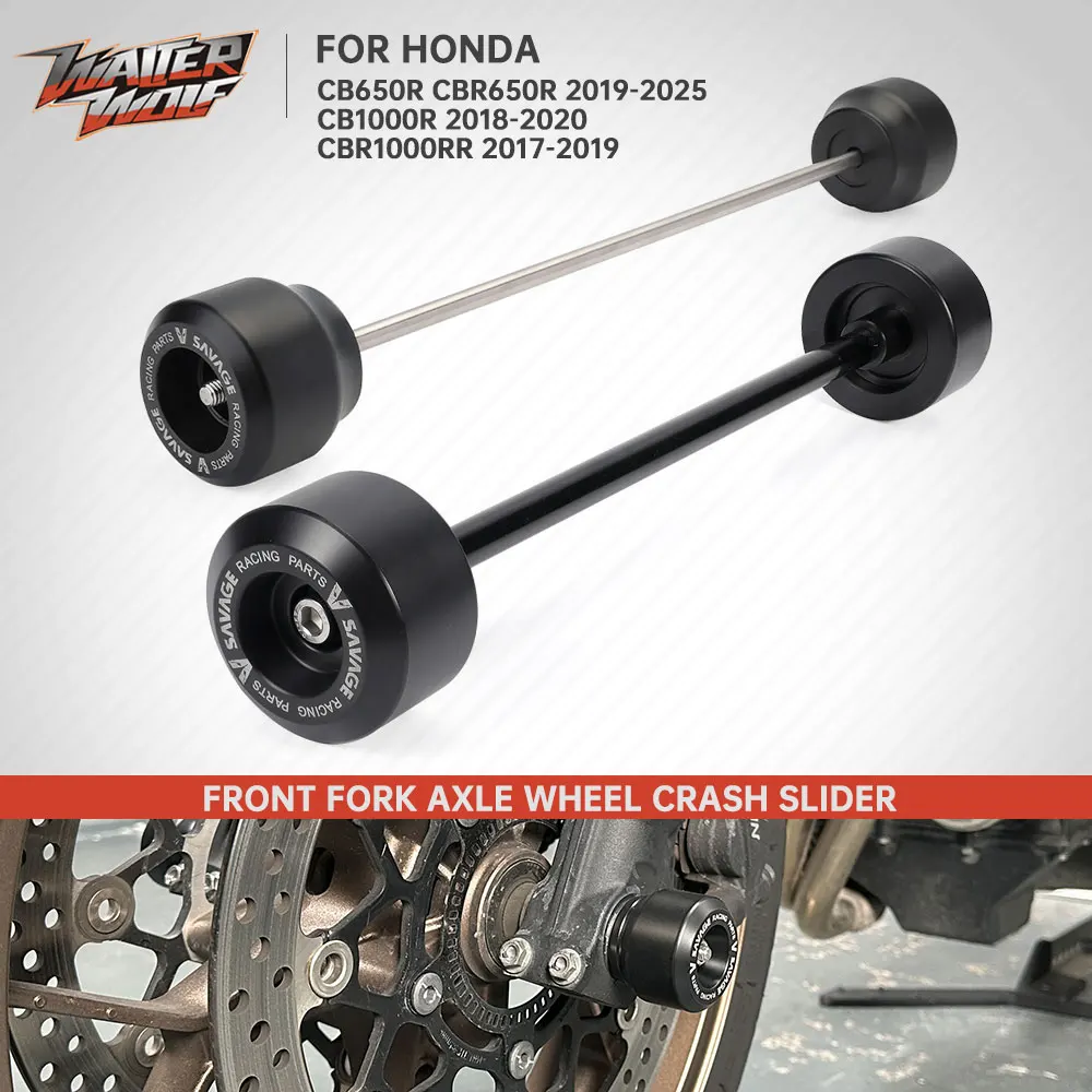 

2025 CB650R CBR650R Front Fork Wheel Sliders Axle Crash Slider For Honda CB CBR 650R 1000R CB1000R CBR1000R 17-2024 Frame Guard