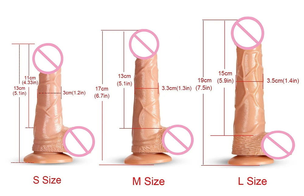 Huge Realistic with Suction Cup Soft Dildo Penis Small Anal Silicone Masturbators Butt Plug Toys for Women Ring Cock Female