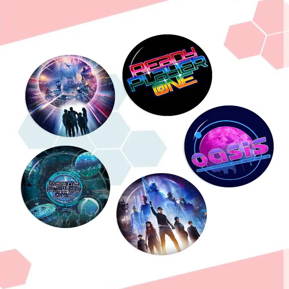 Game Movie Ready Player One Badges 25 32 44 58 75 Mm Round Cosplay Pin Decor Fans Collect Friends Gifts Brooch Souvenir