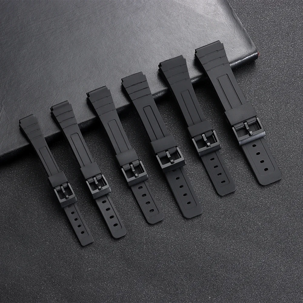 12/14/16/18/20/22mm Silikon-Uhrenarmband für Casio W800H SGW400 F91W F84 F105/108 A158/168 AE1200/1300 Band PU-Harz-Armband – Detail 10