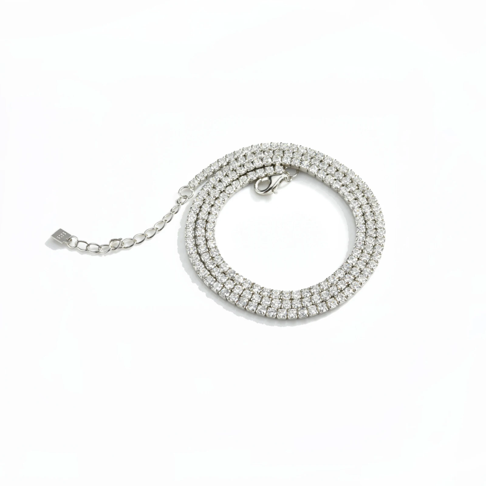 ANDYWEN 925 Sterling Silver 2022 Gold 2mm Tennis CZ Chain Necklace Long Choker Women Crystal Luxury Fine Jewelry Gift