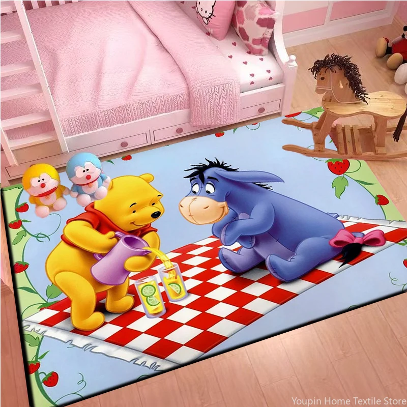 Disney Pooh Bear Eeyoreqi 3D Printed Large Area Carpets for Living Room Bathroom Bedside Rugs Baby Play  Doormat Floor Mat Gifts