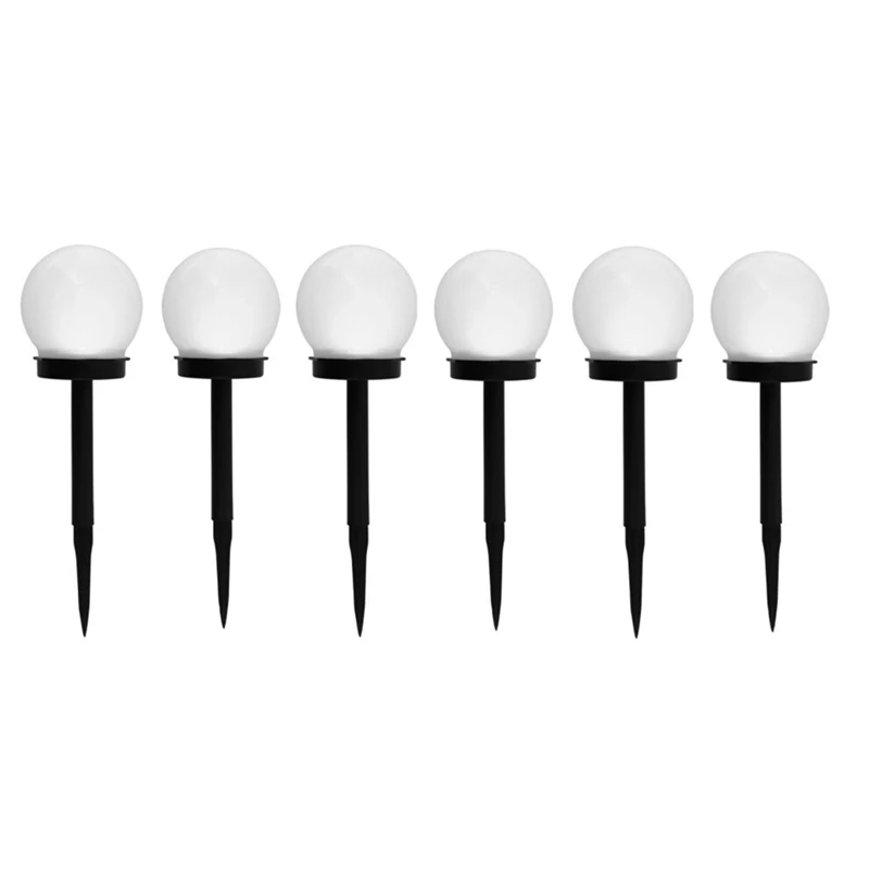 

6PCS Solar Round Ball Lamp LED Garden Path Ground Lights Stake Lighting Patio Aisle Light Solar Lawn Lamp