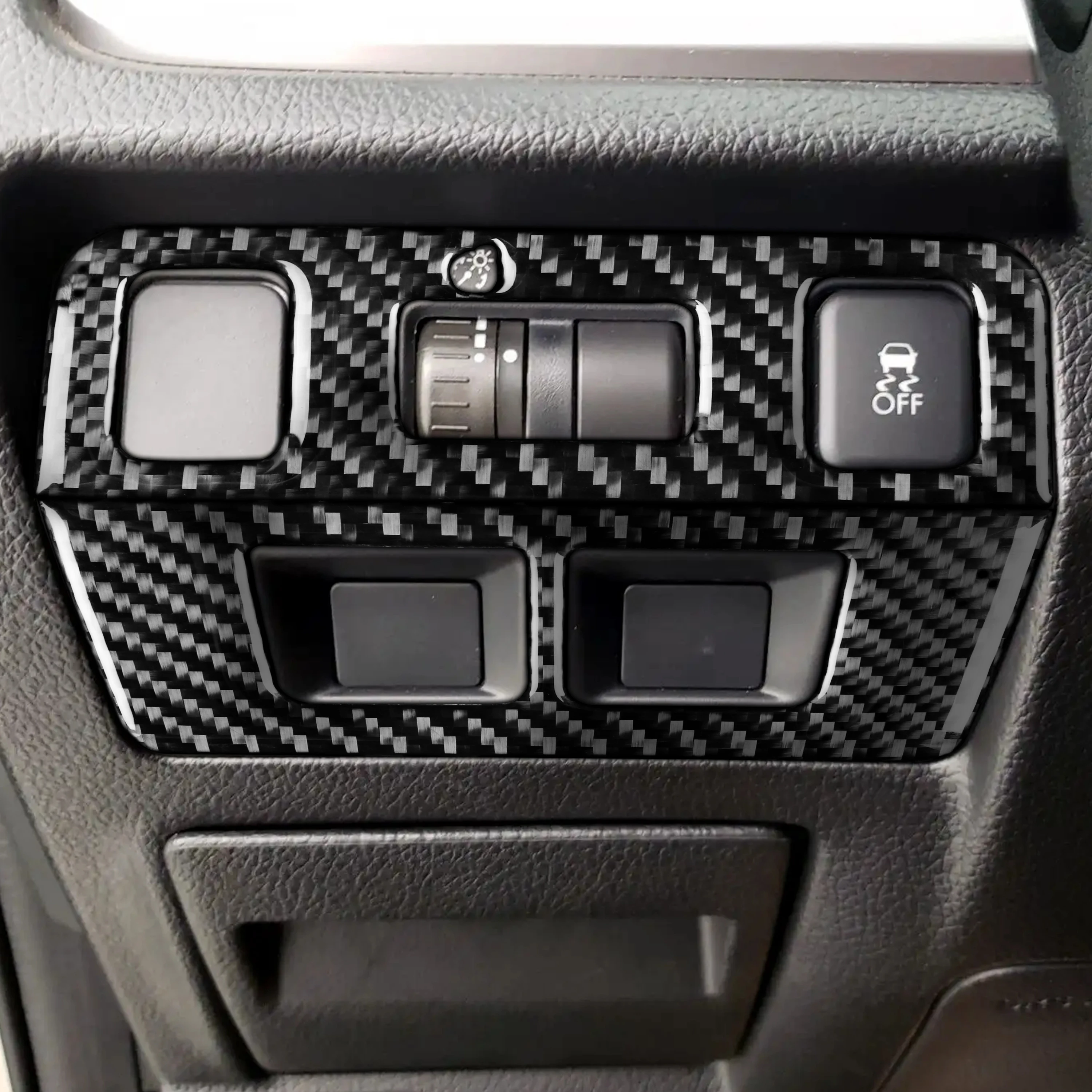 Real Carbon Fiber Car Accessories Headlight Switch Panel Cover Soft Sticker For Subaru Impreza 2012-2016 XV Crosstrek 2013-2017