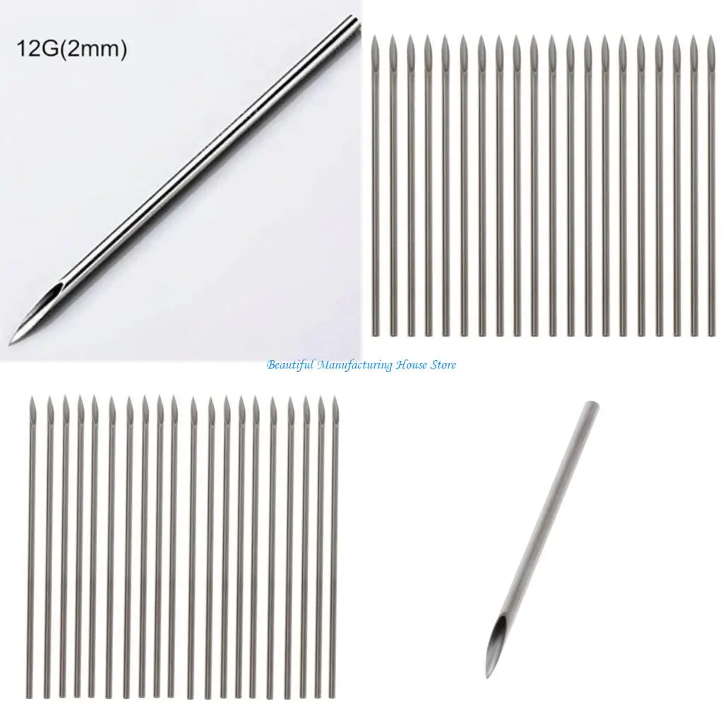 

E56A 20x/набор игл для пирсинга, игла для прокола полого тела, одноразовый стерильный инструмент из нержавеющей стали,