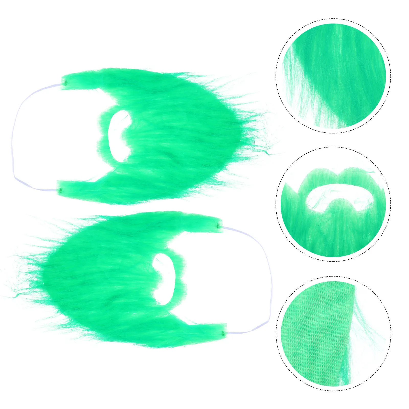 

2Pcs Green Fake Beard St Patrick's Day Lint Fake Mustache Party Performance Cosplay Prop Creative Beard Decor Party Supply