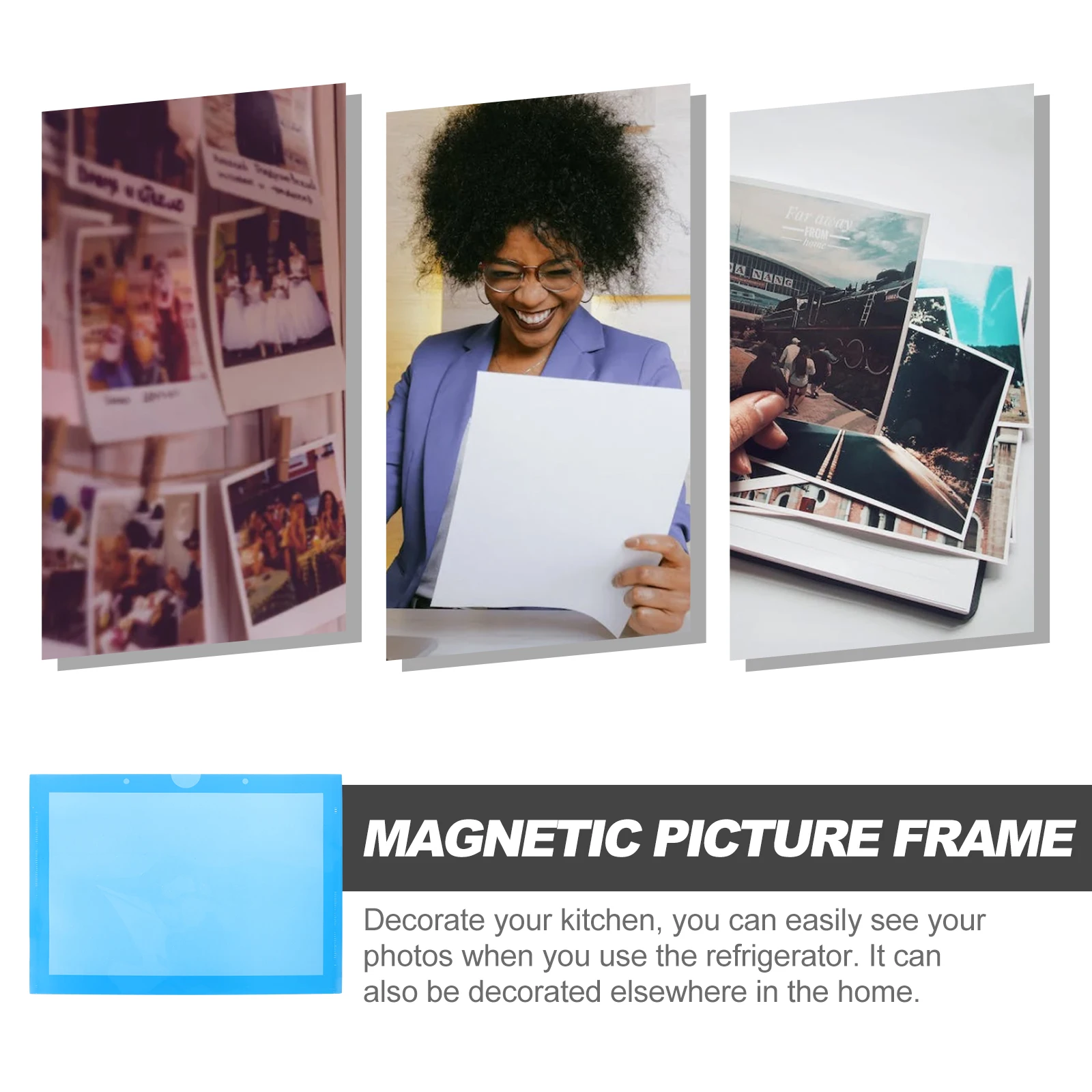 

Refrigerator Magnetic Picture Frame Photo Hood Sleeve Identification Card Covers