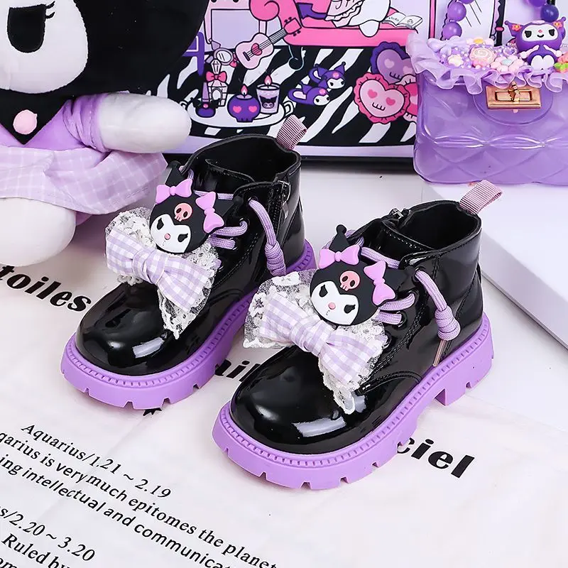 

Kawaii Kuromi Sanrio Student Cute Cartoon Comfortable Warm Boots Children Non Slip Waterproof Boots Shoes Birthday Gift for Kids