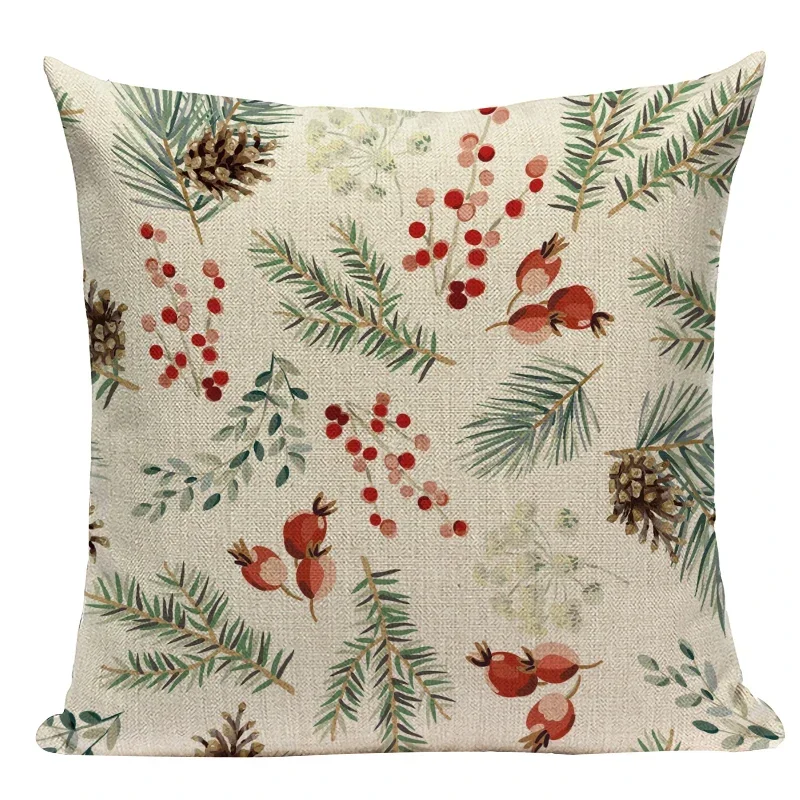 Throw Pillows Case Merry Christmas Letter Animals Deer Sock Gift Pillow Cushion Cover for Children Room Funda Cojines Almofadas