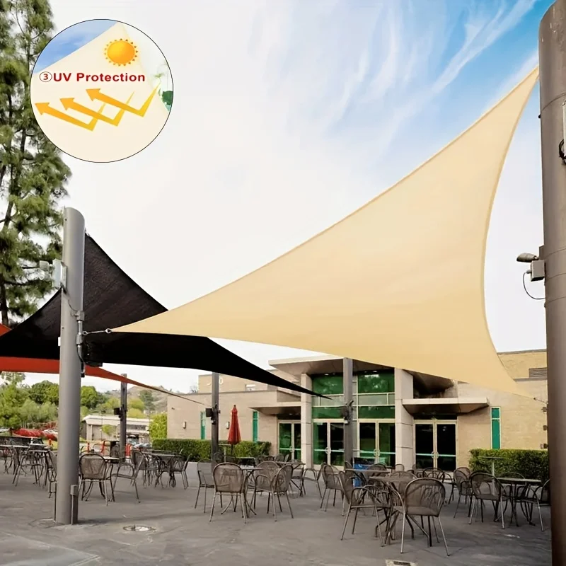 Toldo de vela triangular plegable impermeable de 3x3x3M para actividades al aire libre, toldo de patio trasero, tiendas de campaña, tela de sombra