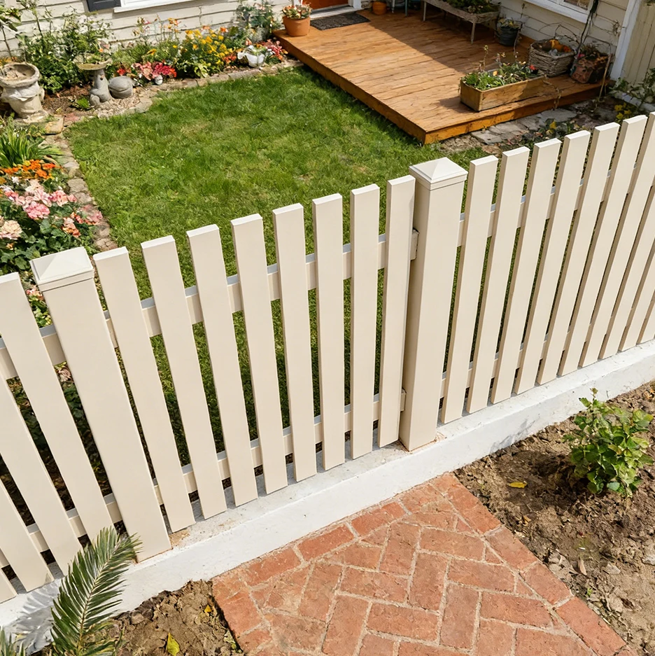 Decorative Villa Aluminium Alloy Garden Fence Swing Open Scrolled Top Rails Elegant Border Fencing Flower Bed Edging Landscape