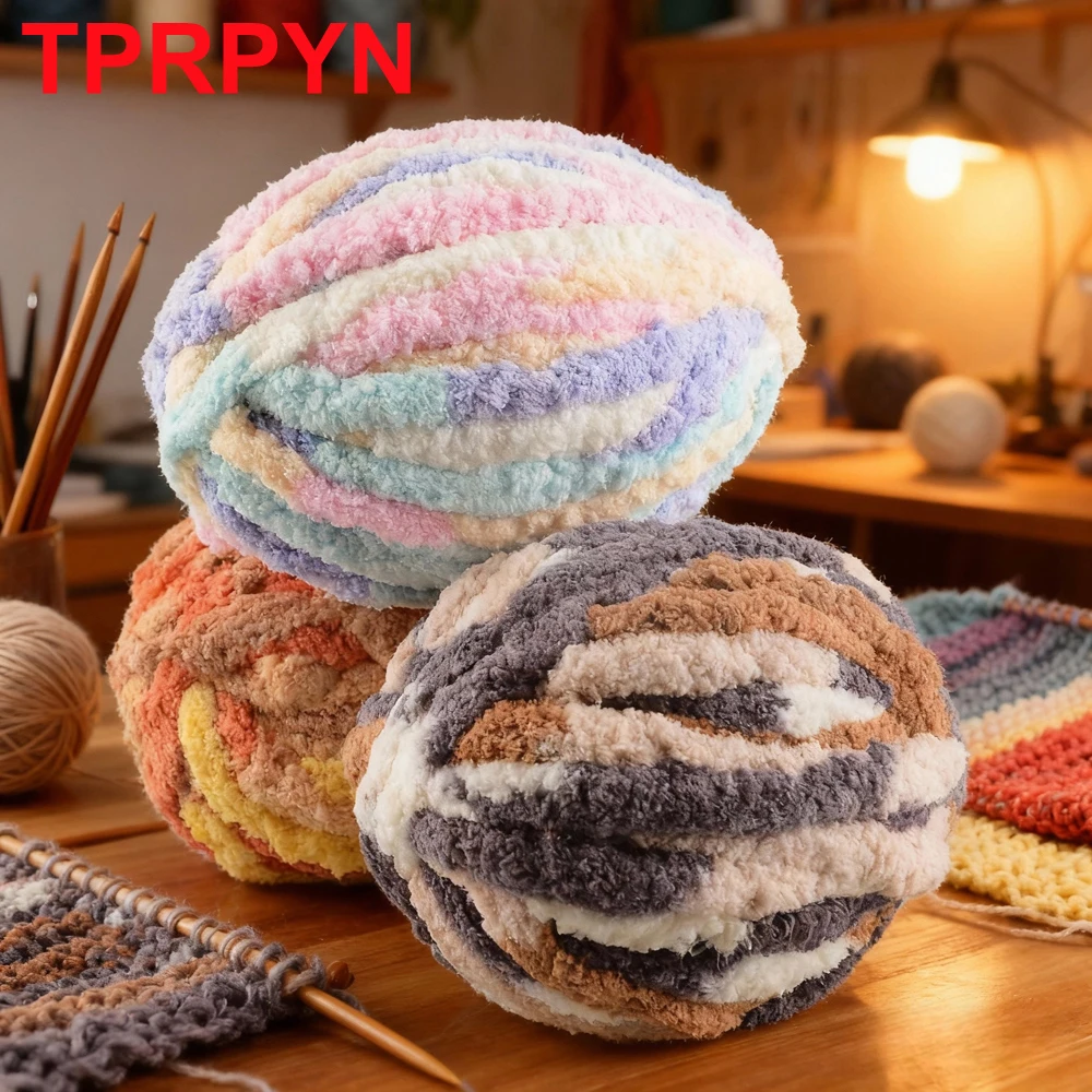 1ball 250g Thick Ice Bar Yarn Blanket Hand-woven DIY Line Large Chunky Chenille Cushion Pet Nest Line Iceland Scarf Hat Knitting