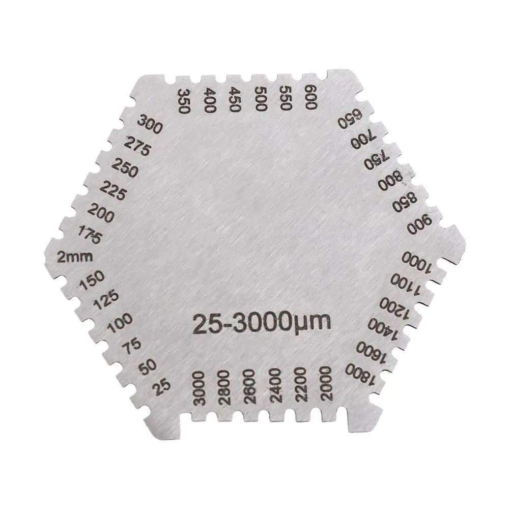 Paint Coating Hexagon Wet Film Comb Hexagonal Stainless Steel Wet Diaphragm Thickness Gauge High Precision 25-3000um