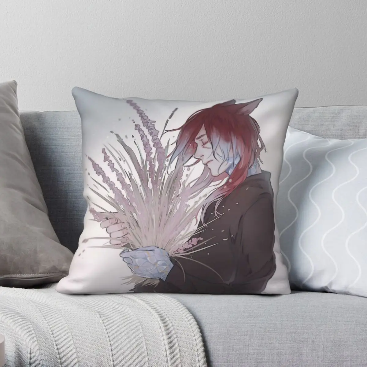 Final Fantasy G'raha Tia Pillowcase Polyester Linen Velvet Printed Zip Decor Throw Pillow Case Sofa Seater Cushion Cover