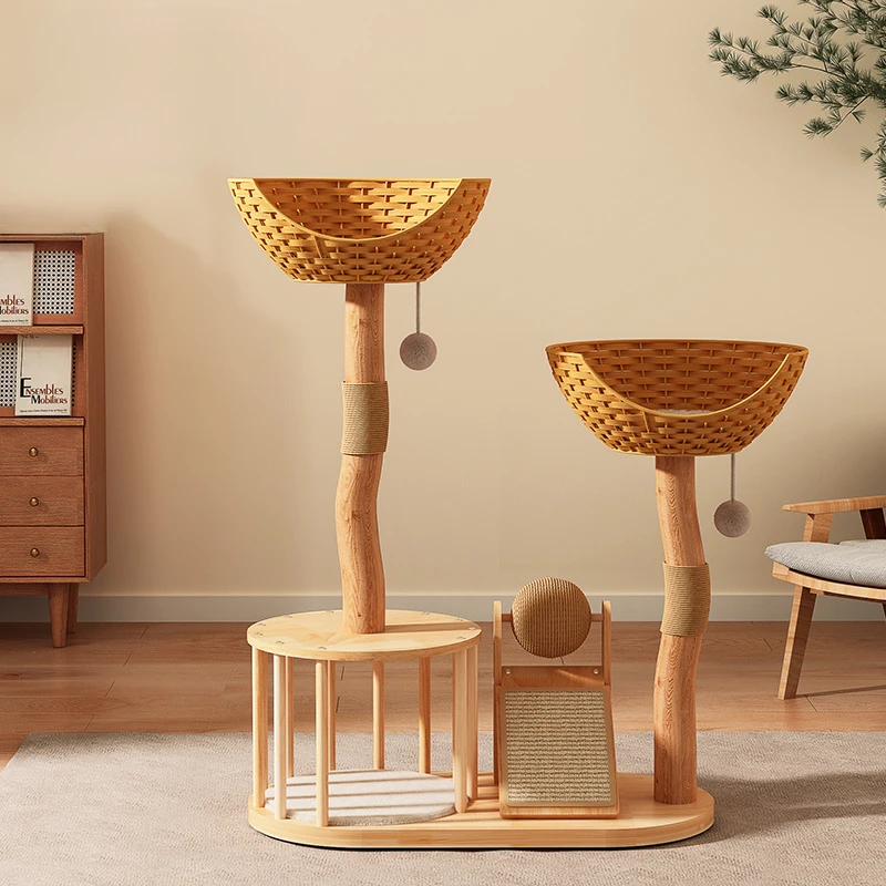 Modern Solid Wood Cat Climbing Frame Originality Modern Simple Design Cat House Scratching Tower for Cats Furniture Kotów FYCT