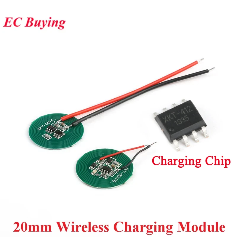 Small 20mm Wireless Charging Power Supply Module Transmitter Receiver Charger Coil Terminal Circuit PCB Board For Electronic DIY