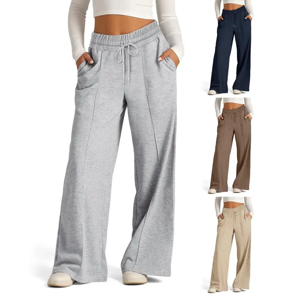 フリーススウェットパンツ レディース ストリートウェアパンツ ハイウエスト ルーズパンツ カジュアル ストレート スポーツ ワイドレッグ バギーパンツ ジョガーパンツ