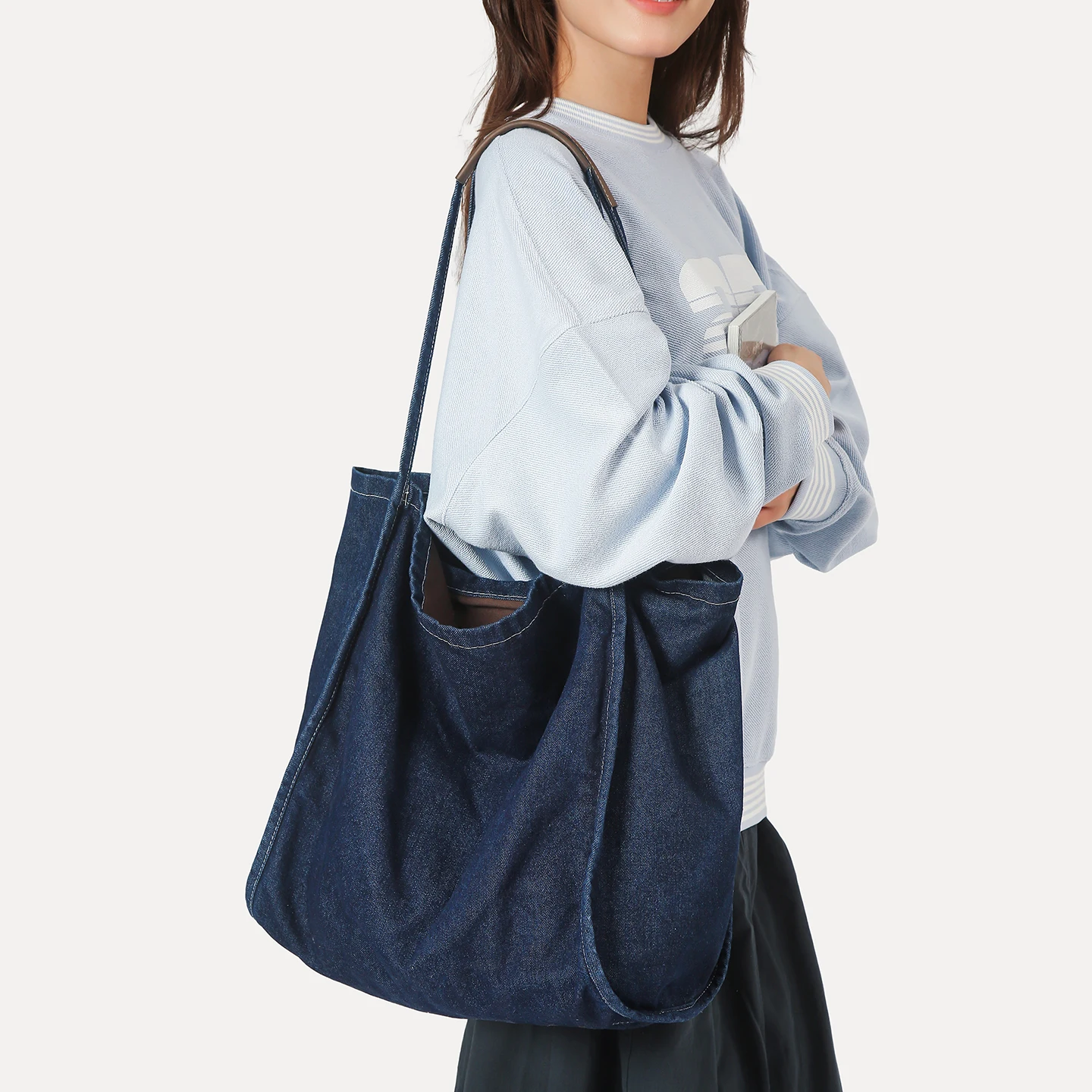 

Big Denim Women's Bags Trend 2025 Jeans Eco Bag Korean Messenger Bag Y2K Shoulder Bag Shopper Vintage Handbag Quilted Tote Bag