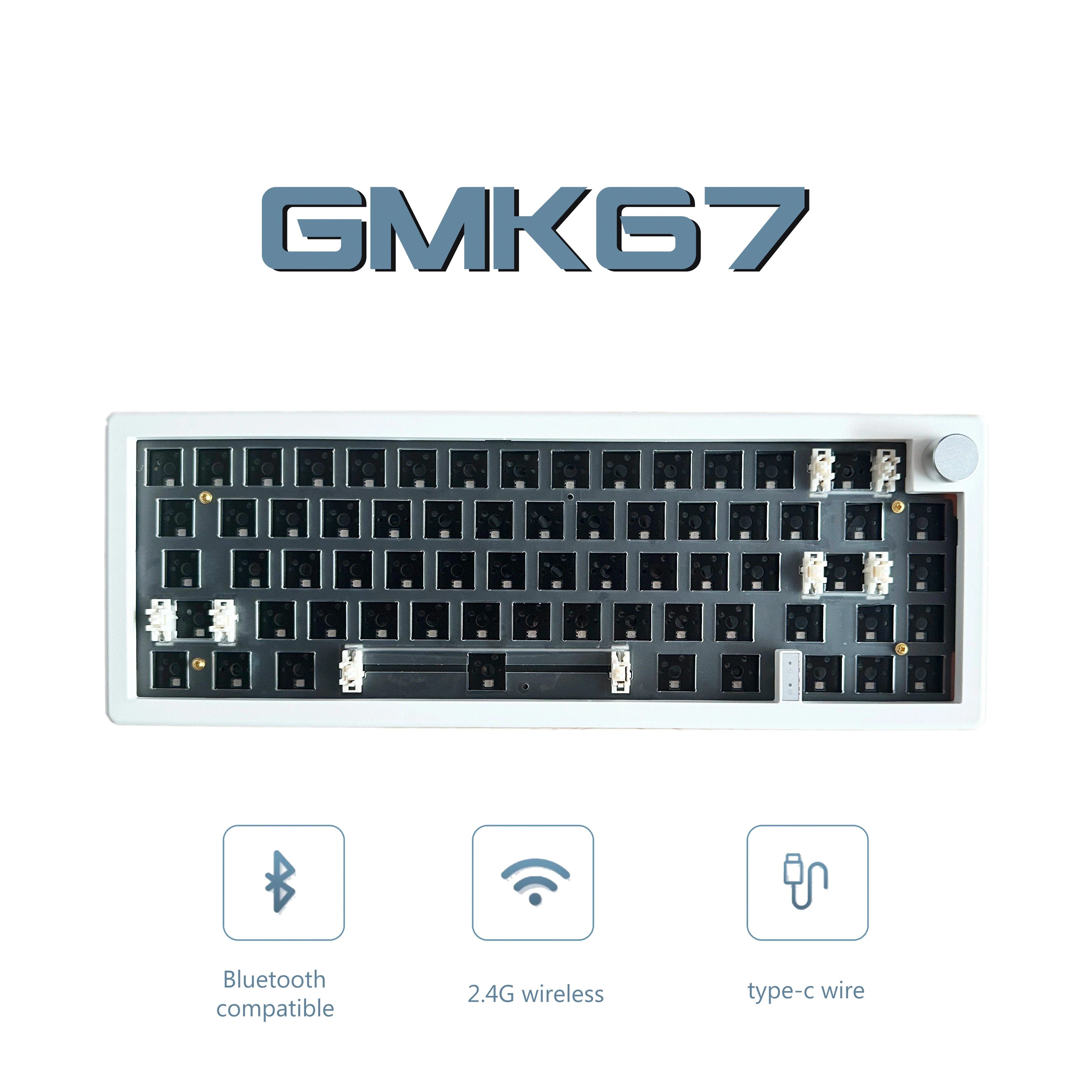 

ZUOYA GMK67 Hot Swap 3 Mode Mechanical Keyboard Kit Gasket Structure Type-C RGB Compatiable With 3/5 Pins For Cherry Gateron Kai