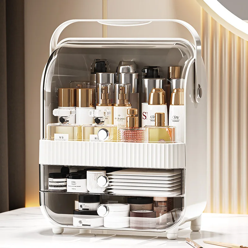 

Cosmetics, storage, dustproof, premium, large capacity, storage box, makeup, perfume, skin care