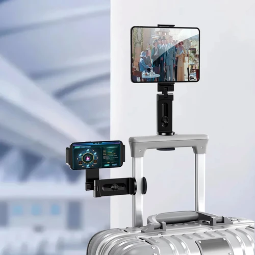 Oatsbasf Soporte plegable para tableta para viaje en avión Soporte para tableta manos libres para escritorio 360 ° Soporte giratorio para mesa de bandeja de avión