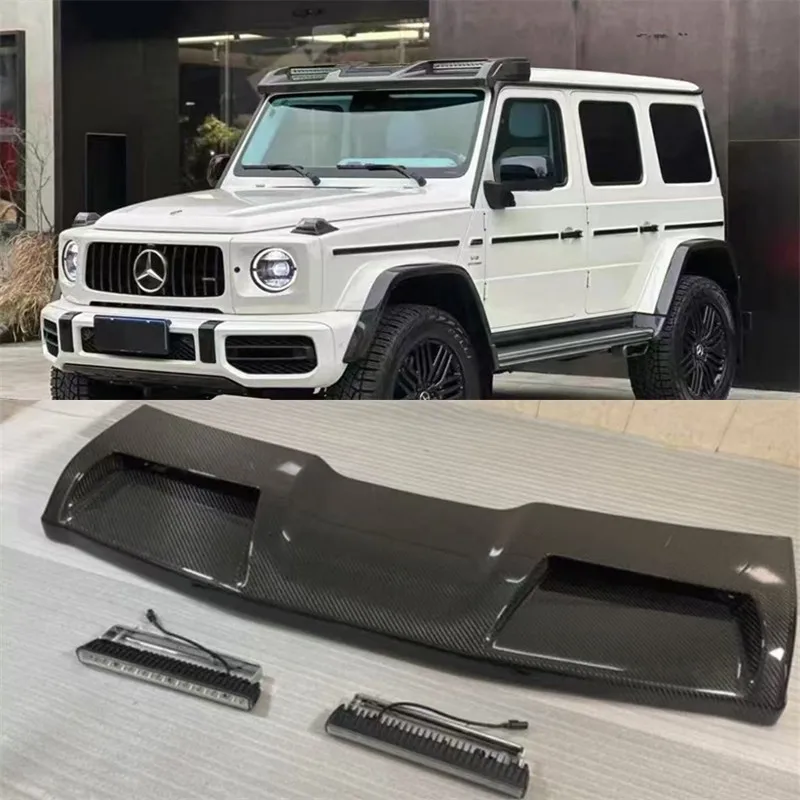 

For Mercedes Benz W464 W465 G63 G500 G350 G400 G550 2019-2025 Real Dry Carbon Fiber Front Roof Wing Lip Spoiler