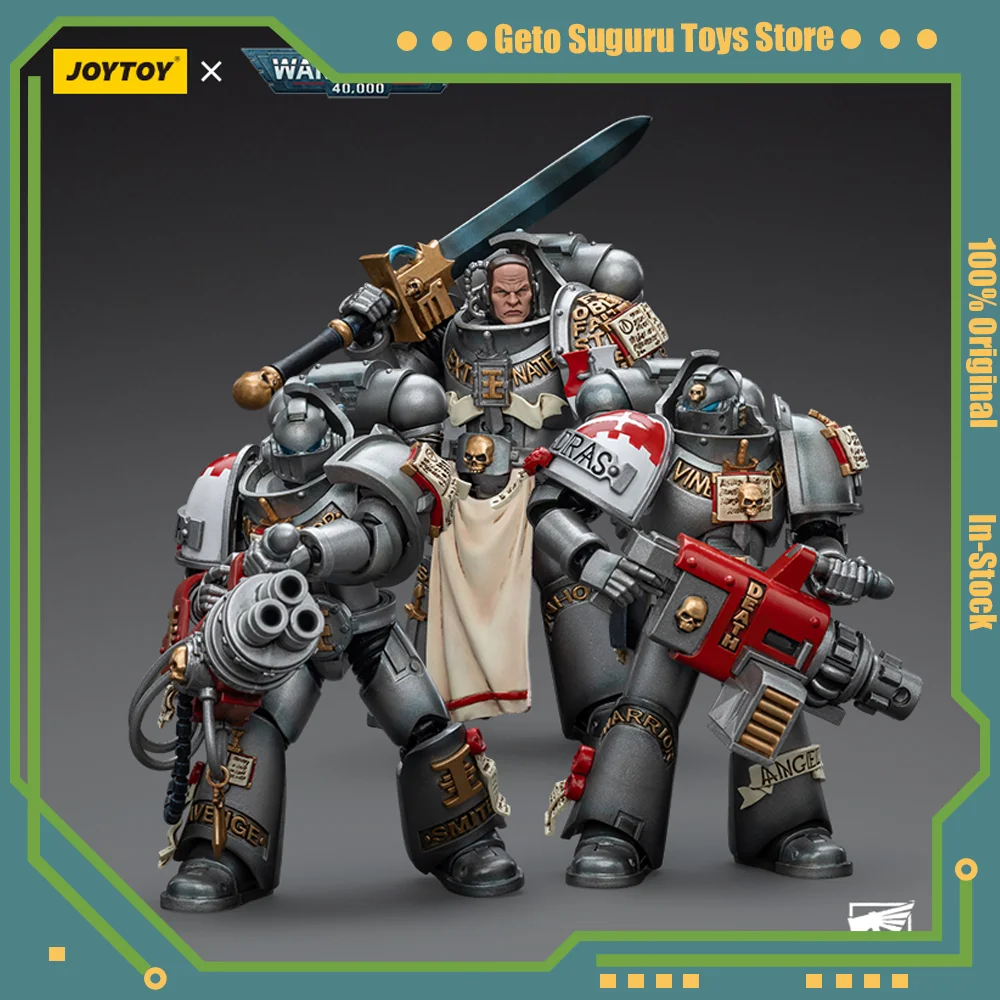 [In-Stock] JOYTOY Warhammer 40k 1/18 Action Figure Grey Knights Strike Squad Justicar Psilencer Psycannon Anime Collection Model