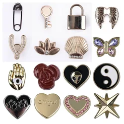 Luxury Designer Shoe Charms Metal Jelwery Making For Women Heart Bling Clog Shoe Accessories Decoration Charm Gifts