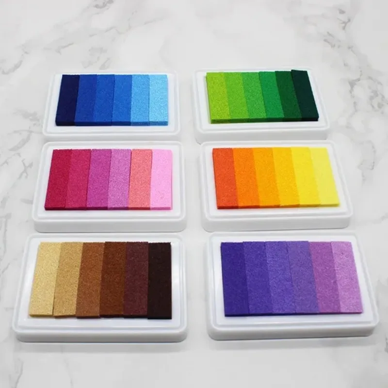 1 Pc DIY Six-color Gradient Stamp Pad Finger Print Painting Seal Ink Pad