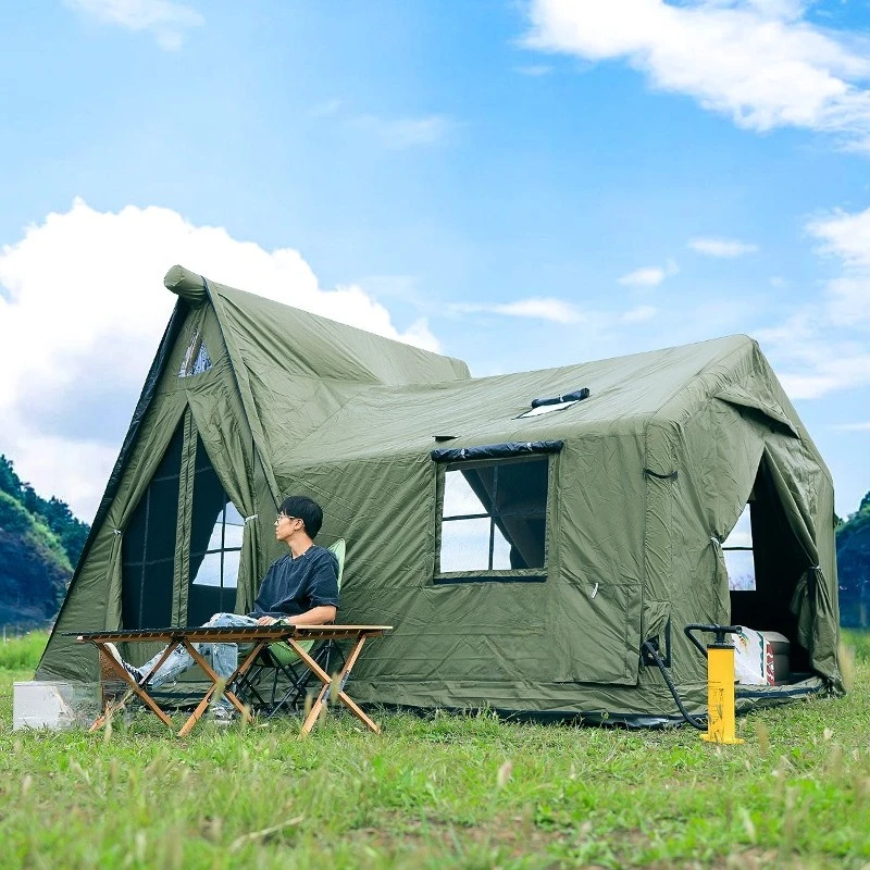 Inflatable Tent Hut House Outdoor Light Luxury Camping Overnight Villa Thickened Portable Free Construction
