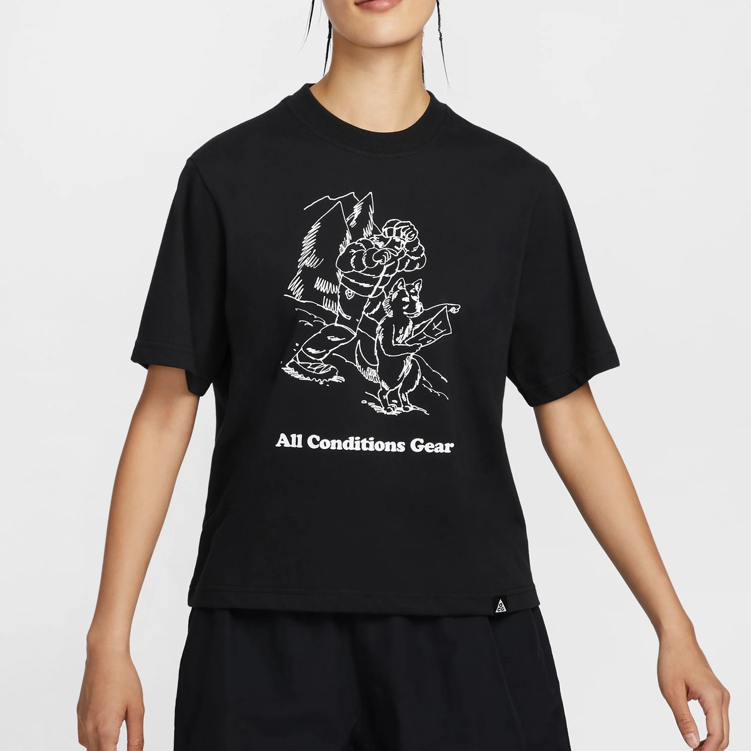 

Nike Official Genuine 2024, новая женская модная простая футболка с короткими рукавами и принтом FV7326-010