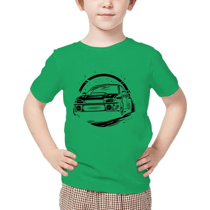 T-shirt imprimé Drift Racing Cartoon pour garçons et filles, tee-shirt du groupe de rallye B, streetwear de voiture, haut à la mode, 2024