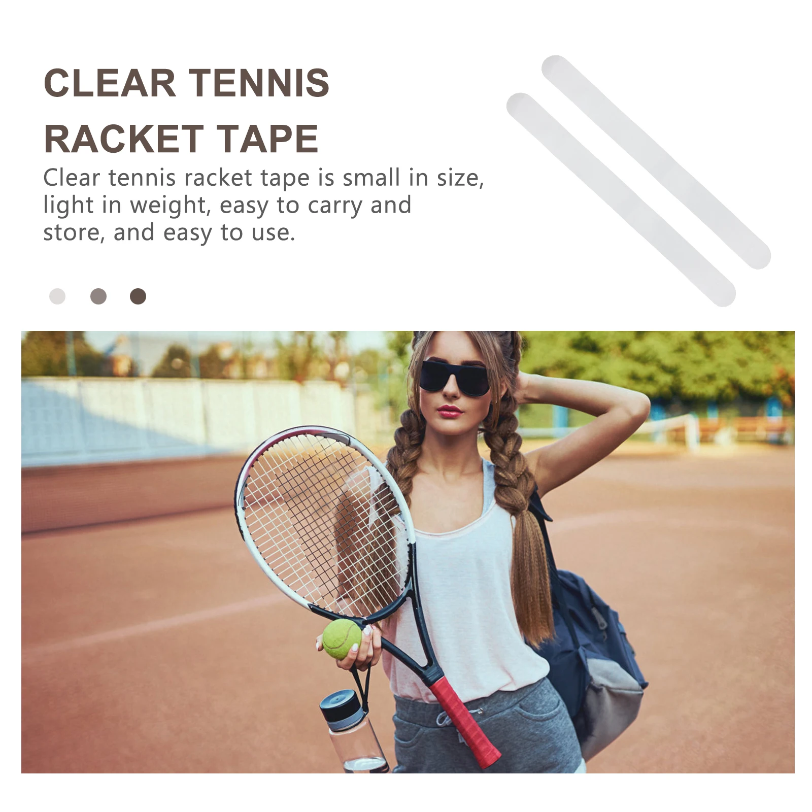 

2Pcs Tennis Racket Protective Tape Clear Tpu Weather Resistant Racquet Saver Transparent Racquet Frame Tape