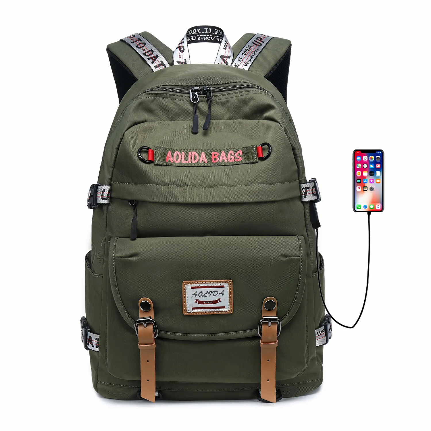 

Vintage Travel Laptop Backpacks with USB Charging Port Teenager Casual Waterproof Daypack Fashion Shoulder Bags for Women Men