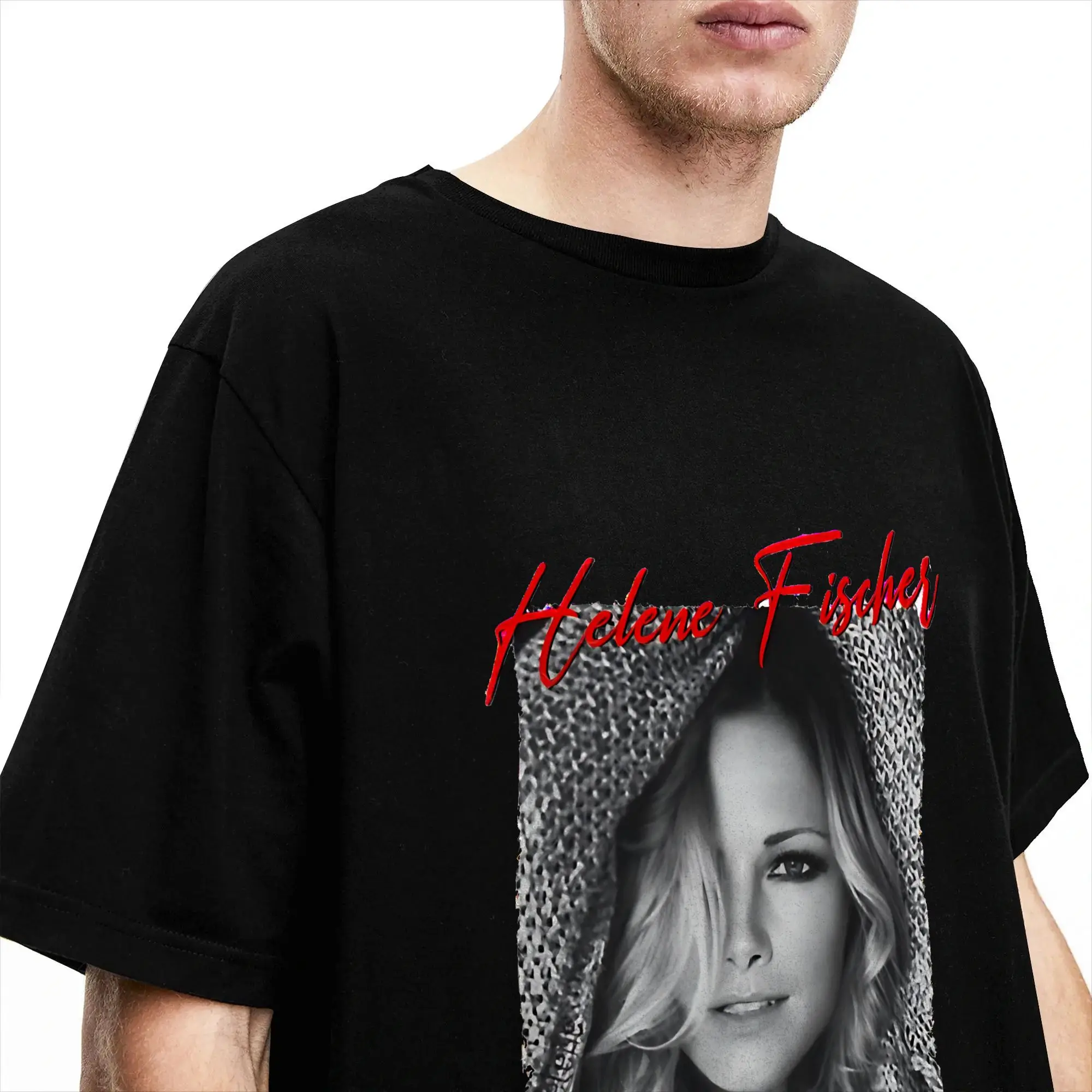 Funny Gifts Helene Fischer 100 Cotton T-Shirt For Men Summer  Vintage T-Shirts O-Neck Novelty Tee Shirt Oversized Casual Tops