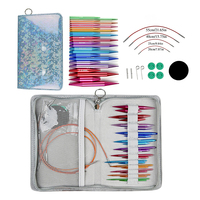 A Set of 37 Pieces of Accessible Luxury Knitting Tools, Sweater Needles, Colorfuled Alumina Removable Sleeve Collar Circular Nee
