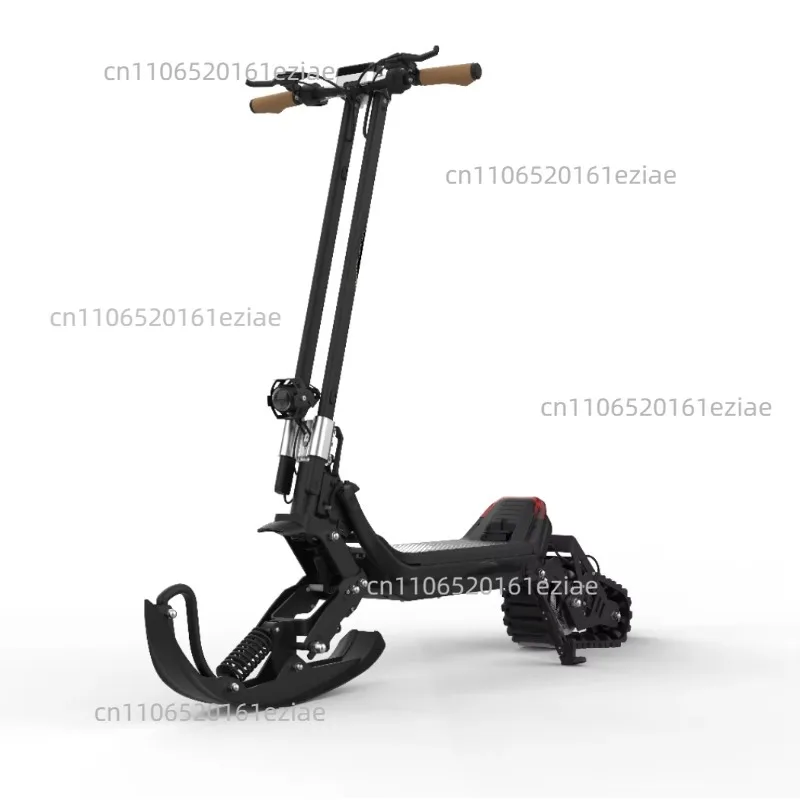 Electric skis with detachable skis, optional snowmobile for adults