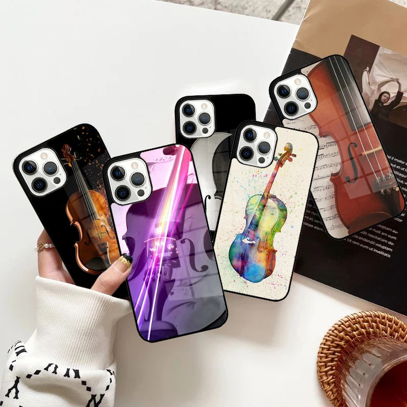 Musical Cello Violin Phone Case Strong Magnetic for iPhone 15 16 14 13 Pro Max 11 12 Mini Magsafe Wireless Charging Cover