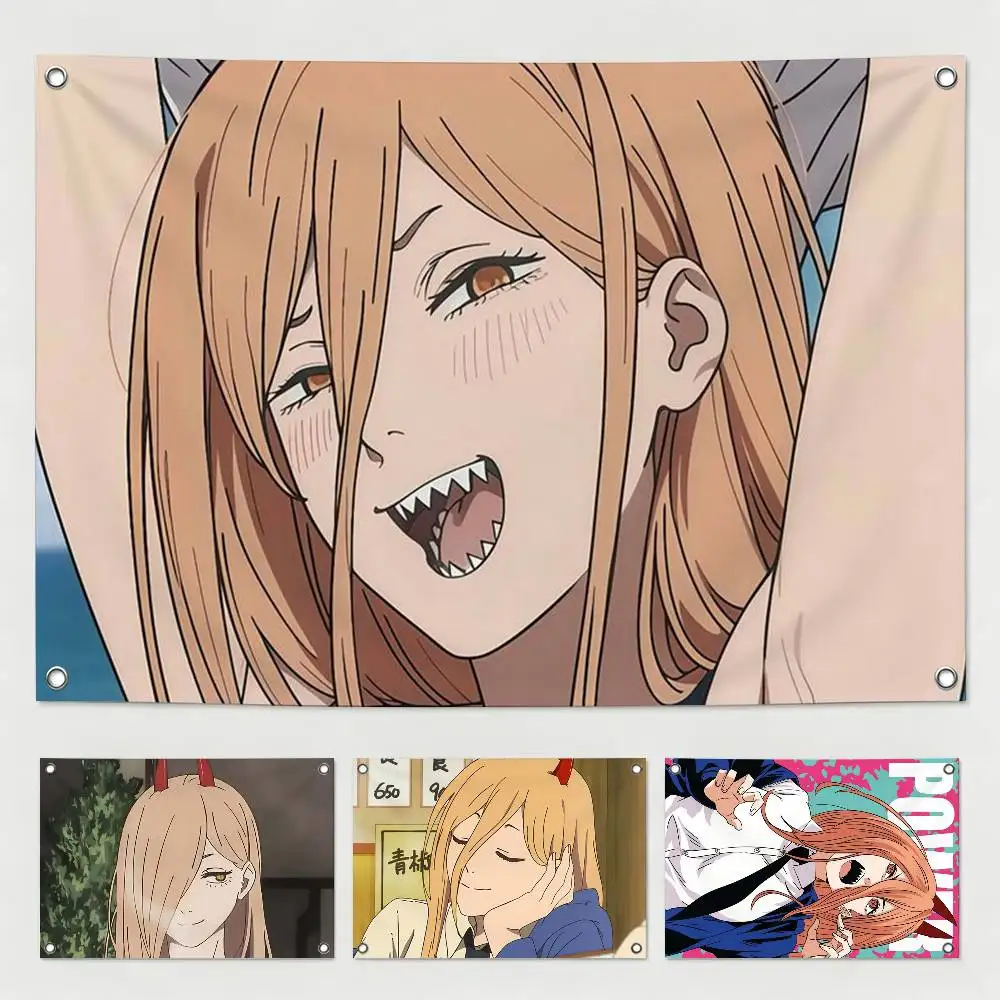 Anime C-Chainsaw Man P-Power Flag Suitable For Party Club Outdoor Interior Wall Decoration Banner Fans Gift