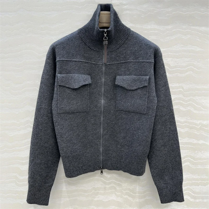 

Кардиган для женщин. Новый эластичный вязаный облегающий топ с длинными рукавами на осень 2021. Женский свитер из смеси кашемира. Трикотажное пальто.