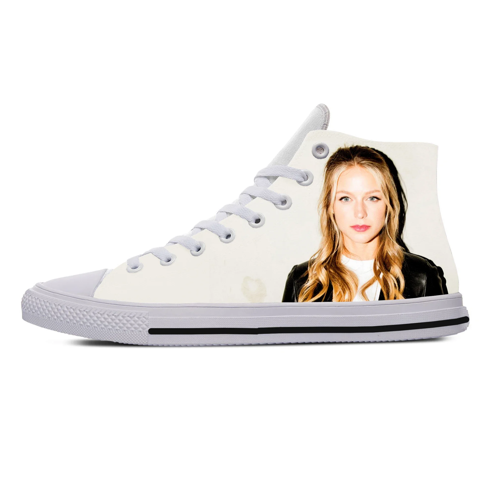 

hot fashion Melissa Benoist High Classic Sneakers men women high quality handiness casual shoes High Top Breathable Board Shoes
