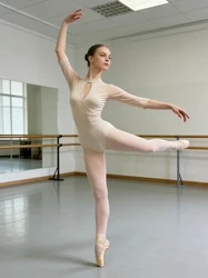 Taniec baletowy trykot dorosły wysokiej jakości praktyka z długim rękawem taniec Custome kobiety elegancki kombinezon gimnastyczny balet