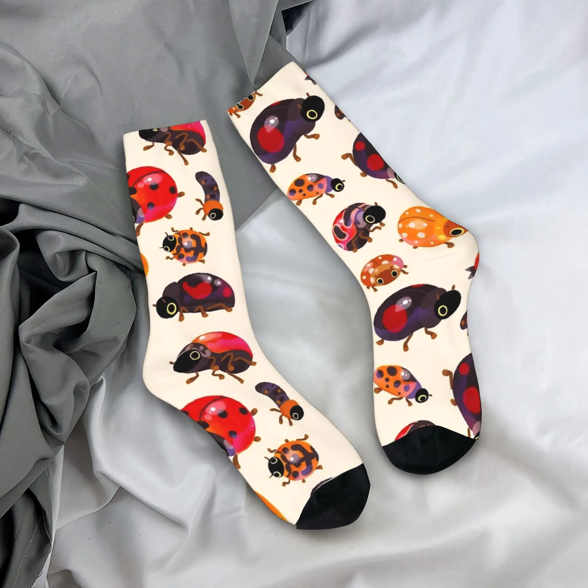 

Lady beetles Insects Socks Gothic Stockings Autumn Anti Slip Unisex Men Socks Warm Soft Graphic Outdoor Socks