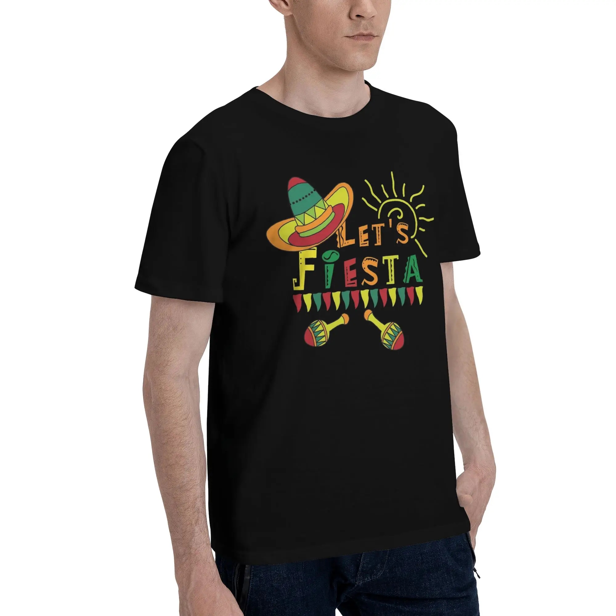 Men Women Let's Fiesta Cinco De Mayo  Shirt 100% Cotton New Arrival T-Shirt  Clothing Outfits